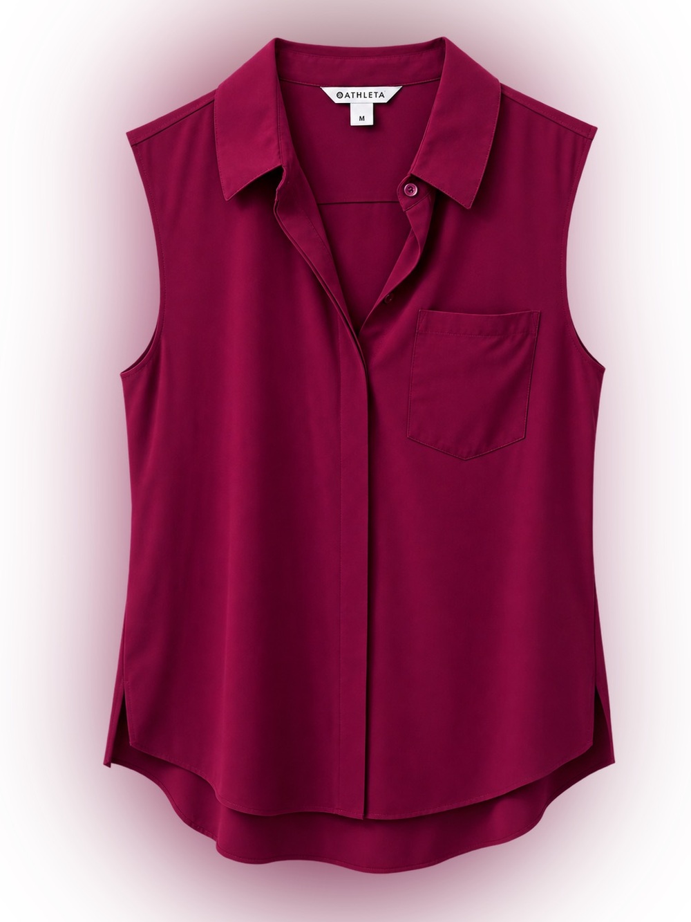 Athleta Burgundy Sleeveless Button Front Blouse – Size M